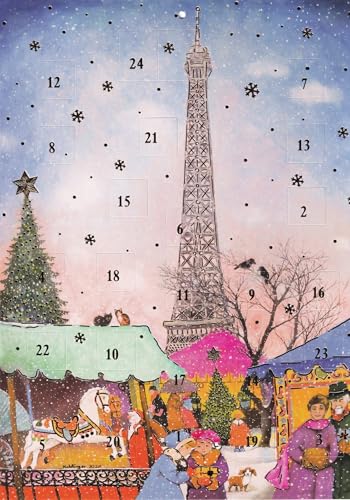 chemstickattack Nostalgischer Adventskalender A4 Paris Eifelturm aus Karton zum aufhängen