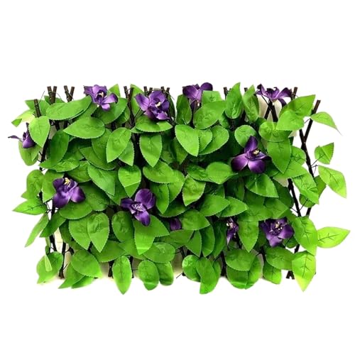 VEKRUTIKE Siepe Finta per Recinzione Simulazione Recinzione Artificiale muri di Piante Fogliame siepe Tappeto erboso Pannelli di Verde Recinzione Arredamento casa Piante finte Giardino Prato(Purple)