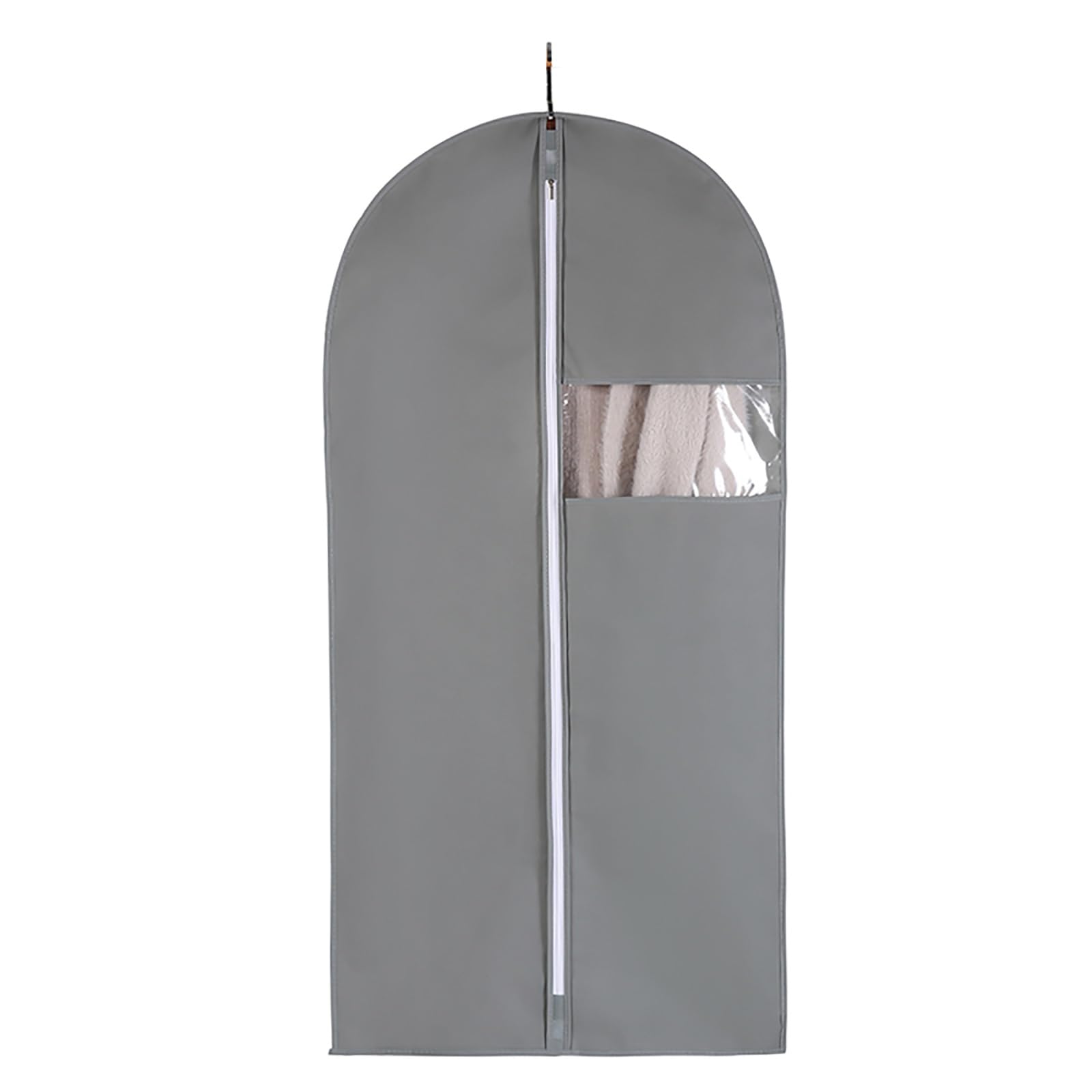 vfdaSWQQ Coat hanger cover, 5-pack, Non-woven Garment Cover with Zipper, Suitable for Suits, Long Skirts, Shirts(Gray,60 * 80cm/24 * 31in)