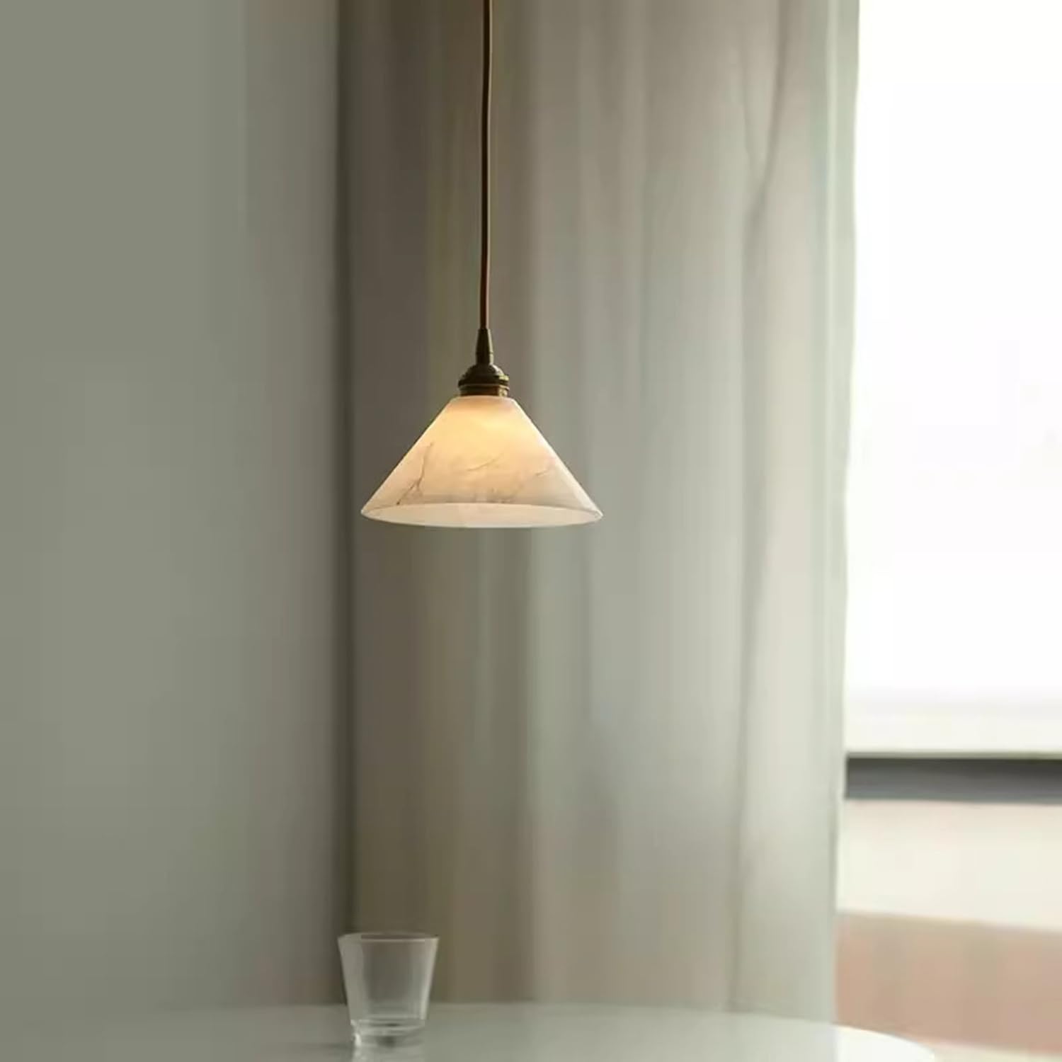 Lampadario A Sospensione Conico In Marmo Da 6,3 Pollici