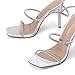 DREAM PAIRS Silver High Heels Stilletos Heels for Women Strappy Gladiator Sexy Square Toe Heels Open Toe Heels Dressy Pumps Sandals Size 5.5 SDHS2239W