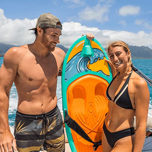 Swonder Water Sports Kneeboard W/ 75Ft Rope For Boating, 52''L X 21''W Knee Board & 4 Sections Kneeboard Rope With Double Handle For Kids & Adults #TOP4