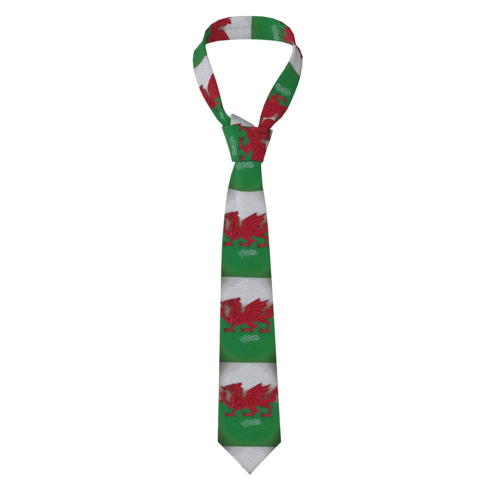 UVBDF Welsh Dragon Classic Men's Dress Ties Set, Professional Business Neckties for Formal Occasions