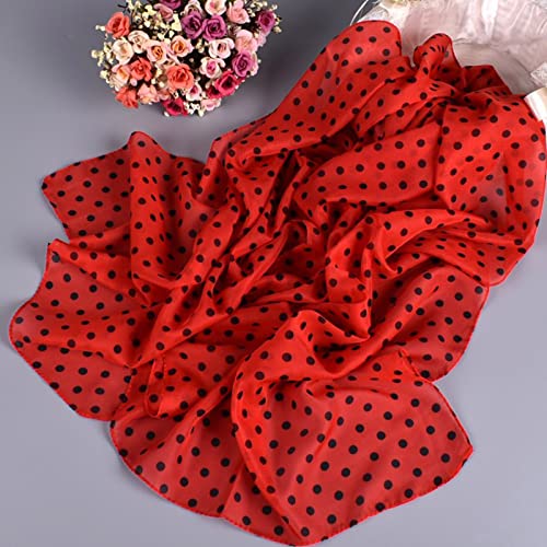 YOLAI Women Polka Dots Print Chiffon Wraps Scarves Lightweight Long Shawl Scarf Soft Hair Wraps Scarves2