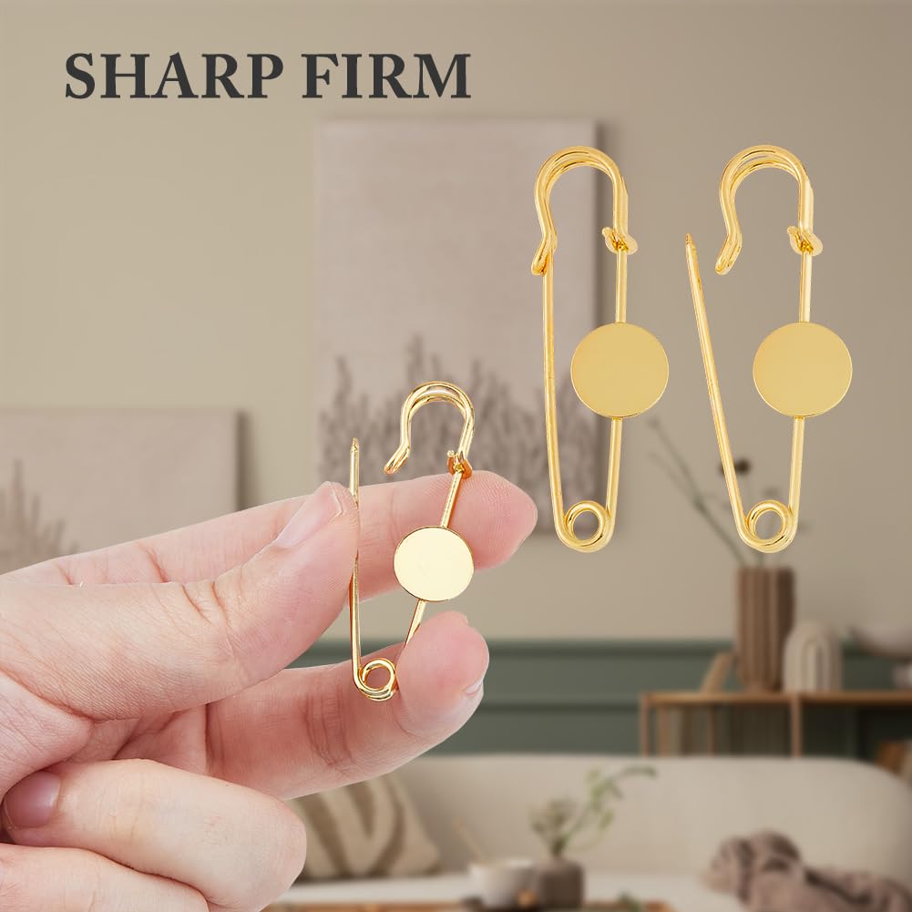 SUPERFINDINGS 20Pcs 12mm Blank Safety Pin - Image 3