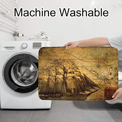 3-teiliges Badezimmerteppich-Set, Segel-Piraten-Druck, 3-teiliges Badezimmerteppich-Set, Badematte, Kontur, WC-Deckelbezug, Badezimmer, rutschfestes Pad – Bild 8