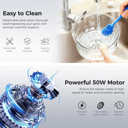 Image of Electric Automatic Grapes Peeler, Efficient Garlic Skin Remover Machine, Rechargeable Multifunctional Small Fruit Peeler Tool Appliance for Grapes, Cherry Tomatoes, Garlic (A2)