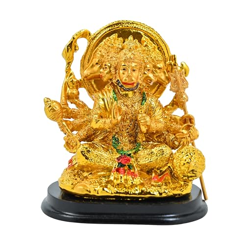 Image of ZAICUS Panchmukhi Hanuman Idol Showpiece - 5 Face Hanuman Murti for Mandir & Home Decor | Bajrangbali Statue for Puja, Navratri, Diwali & Spiritual Blessings