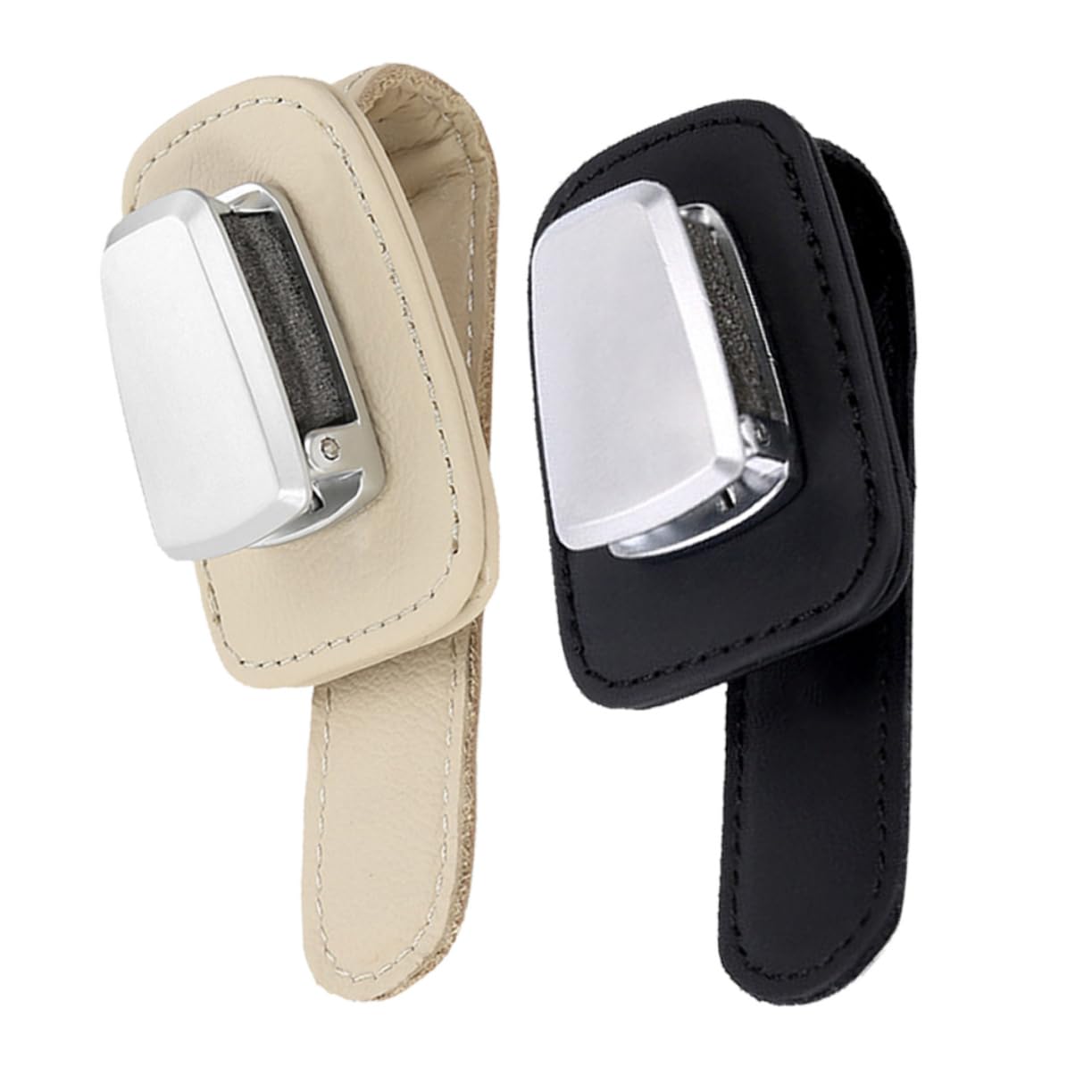 Gatuida 4pezzi Porta Occhiali Da Auto Supporto Visiera Per Occhiali Da Sole Clip Per Riporre e Proteggere e Biglietti Nero e Beige