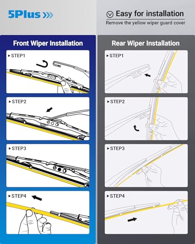 Image of Wipers Replacement for Jeep Wrangler JK 2008-2017 Windshield Wiper Blades,15 inch+15 inch Front Wiper Blades with 13 inch Rear Wiper Blade-Factory Fit & All-Season OEM Quality (Pack of 3)