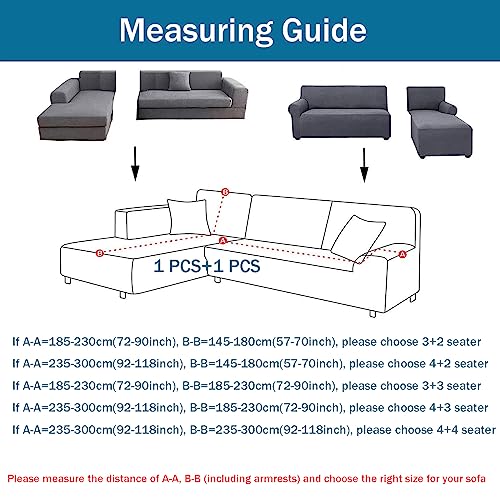 Housse de canapé en forme de L extensible pour protéger un grand canapé de 5 à 6 places