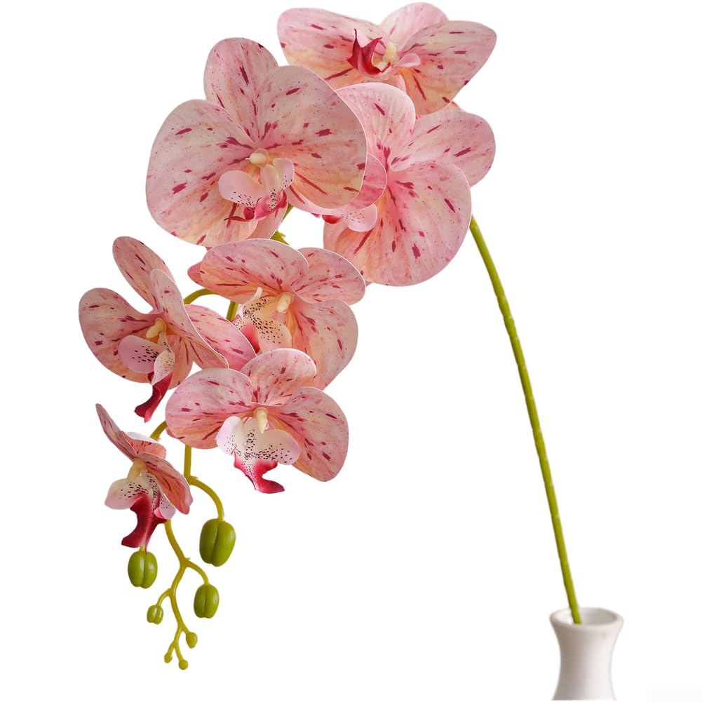 Orquídea artificial Phalaenopsis planta de flores falsas para sala de estar
