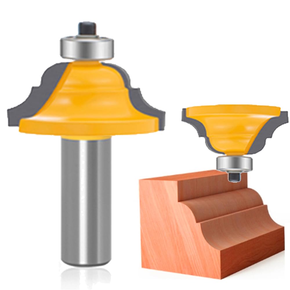 OLETBE Router Bit Set Router Bits,1/2 Inch Shank Wood Milling Cutter Drilling Woodworking Router Bits Sets Carbide Tool for Door Table Cabinet Shelve