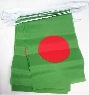 Bangladesh 12 meters BUNTING Flag 20 flags 18'' x 12'' - Bangladeshi STRING flags 30 x 45 cm - AZ FLAG