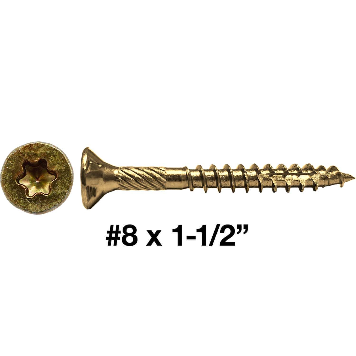 10 X 3" Gold Star Wood Screw Torx/Star Drive Head (1 Pound - 63 Approx. Screw Count