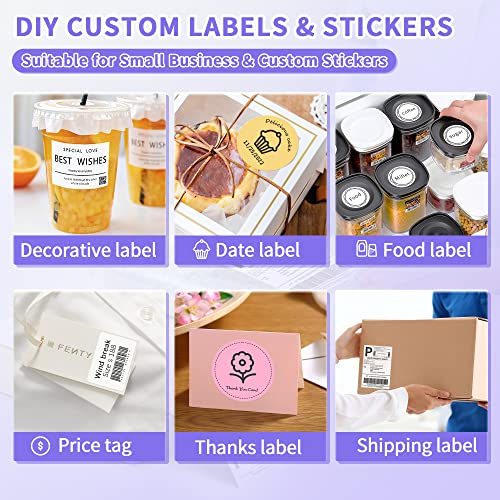 Jiose Bluetooth Thermal Shipping Label Printer - Desktop Shipping Label Printer - Print Custom Stickers - Support Chrome Os, Mac, Windows, Android, Ios For 4X6 Shipping Package Labels #TOP3