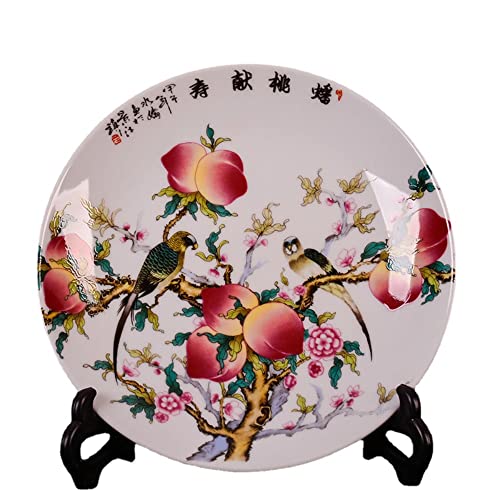Plato decorativo de cerámica Jingdezhen de 20 cm, plato de porcelana para el hogar