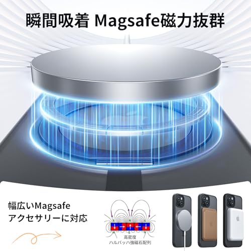 NIMASO iPhone 15 用 ケース 縦横両対応 360°回転スタンドケース アイフォン15用 MagSafe対応 携帯スマホケース リングマグネット搭載 カバー マット感 防指紋 米軍MIL規格 耐衝撃性 いphone15用 ケ ース アジャスタブルスタンド ブラック NSC24F1332