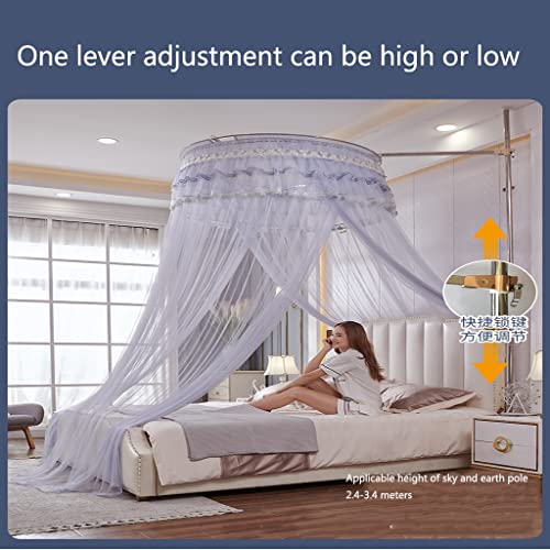 Moustiquaire ciel de lit princesse blanc en dôme pour chambre de fille - 4