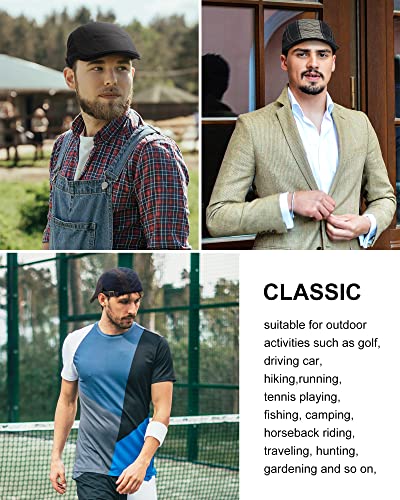 Zhanmai 4 Pieces Newsboy Hats For Men Summer Cabbie Cap Newsboy Flat Capivy Cap Newsboy Hunting Hat For Men(Novel Style) #TOP6