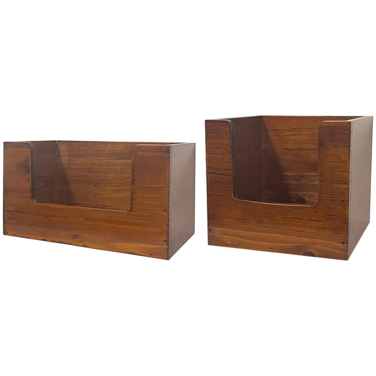 Alasum Juego de 2 Cajas Organizadoras de Maquillaje de Madera Color Café, Almacenamiento Ecológico y Compacto para Cosméticos en Escritorio y Hogar