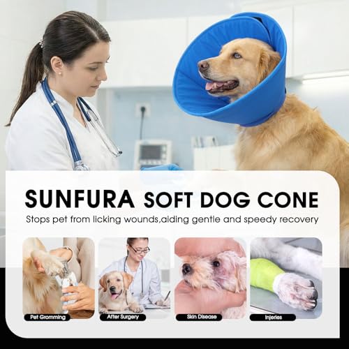Image of Adjustable Dog Cones, Soft Cone for Dogs to Stop Licking