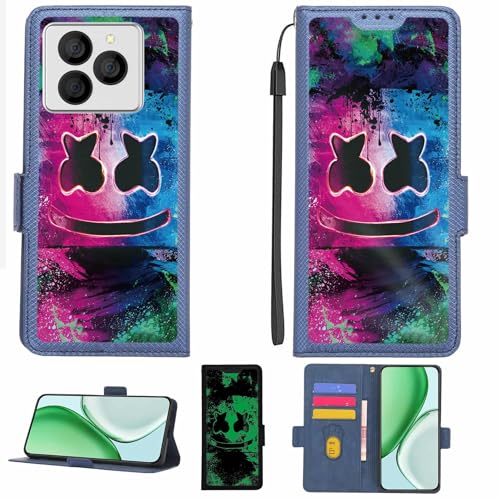 Aroepurt Case Compatible for inoi A75 Elegance Phone Case Flip Cover [with Tempered Glass Screen Protector][RFID Blocking][Luminous Effect] LPT-BQ