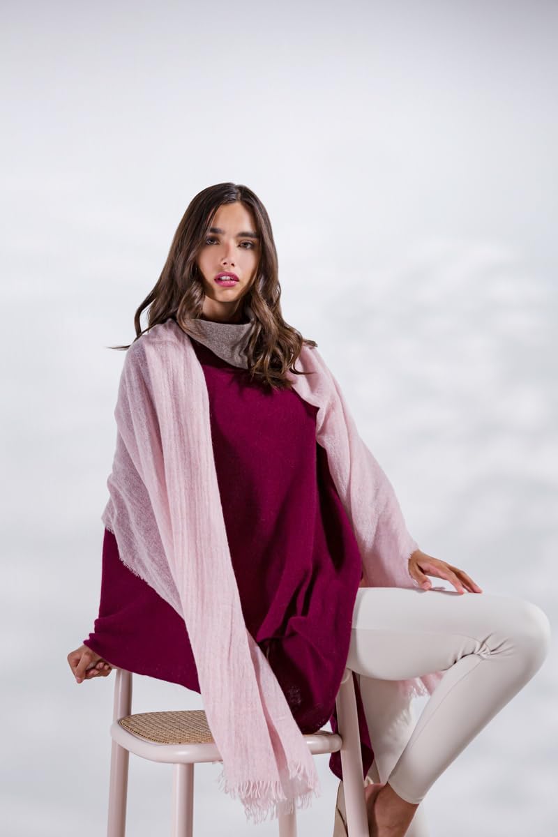 Dalle Piane Cashmere - 100% Cashmere Lightweight Poncho - Made in Italy - Travel Topper (7 oz) - One Size - Image 5