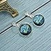 Wixine 2Pair Rectangle Van Gogh Starry Night Landscape Square Circle Van Gogh Starry Night Silver Trendy Glass Earrings