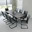 Black Table + 8 Black Chairs (Black Leg)