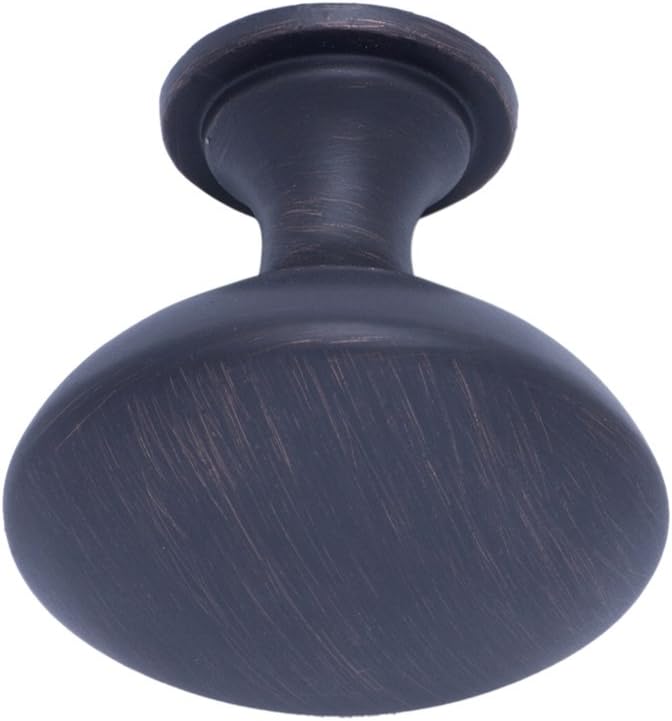 Amazon Basics Round Cabinet Knob, 1.18-inch Diameter, Oil Rubbed Bronze, 25-Pack