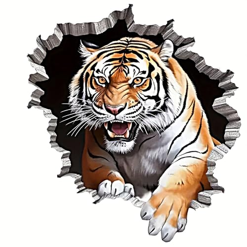 3D Realistic Tiger Car Decals 2PCS Waterproof Vinyl Bumper Stickers A-36