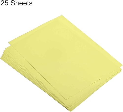 Miniatura 3 de MECCANIXITY 25 hojas de papel de copia de color de 8 12 pulgadas, papel de impresora de 2.82 ozm, amarillo claro para impresión de oficina, copia de