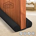 Holikme Twin Door Draft Stopper Weather Stripping Noise Blocker Window Breeze Blocker Adjustable Door Sweeps 34inch Black