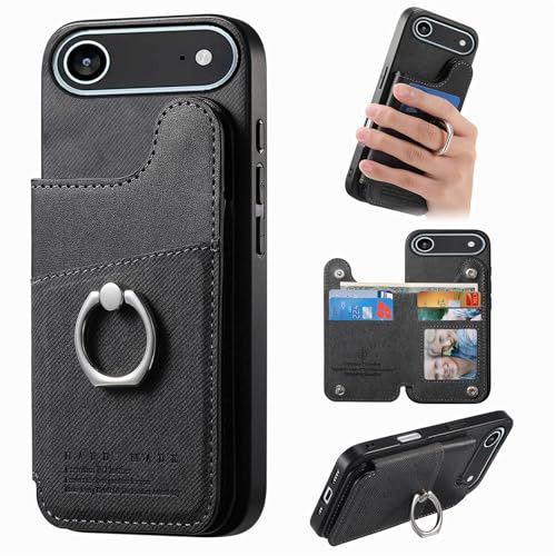 ONETHEFUL �Ή� iphone 17 air �P�[�X �蒠�^ �w�� �J�[�h���[ �����ӂ���17air �P�[�X �X�^���h�@�\ �����O�t�� ��phone17 �ǂ��� �J�o�[ ���z�^ For iphone17 air �J�o�[ �J�����ی� PU���U�[ RF