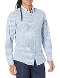 Goodthreads Men's Slim-Fit Long-Sleeve Plaid Poplin Shirt, Light Blue, Medium
