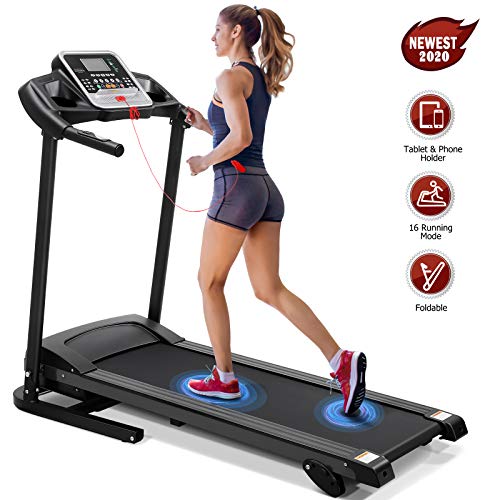 IMIKEYA Esteira dobrável com 15,7 cm de largura, 2.0 HP, máquina de corrida elétrica com garrafa e s