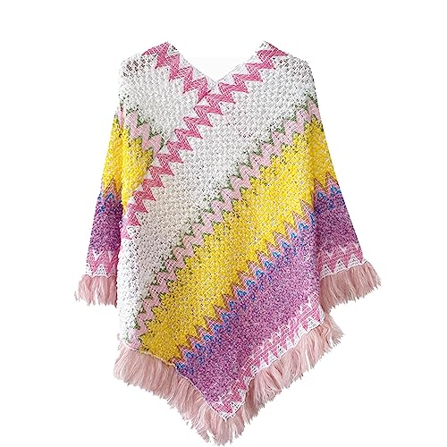 Poncho épissé coloré pour femme idéal pour vos soirées fraîches d'automne