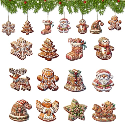 KASESSS 24 Stück Weihnachtsbaumschmuck Holz, Weihnachtsbaum Deko Set,...