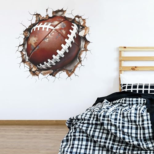 Vinilo decorativo 3D fútbol 24x24 pulg adhesivo para pared