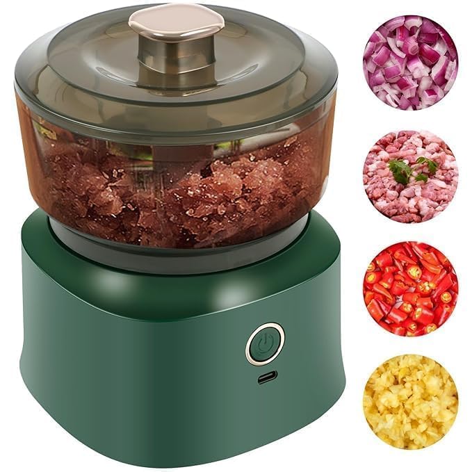 Wireless Portable Electric Food Chopper 350ml | USB Rechargeable Mini Meat Grinder & Garlic Mincer, One-Touch Vegetable Cutter, Stainless Steel Blade, Easy Clean-image-36