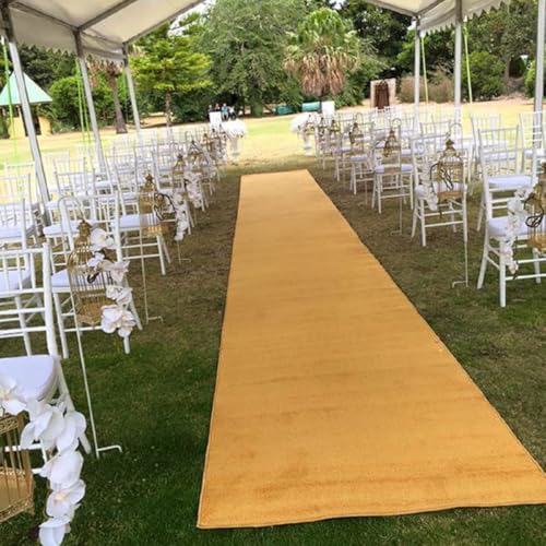 Image of Shanno Carpet 10 ft x 60 ft Party Decoration Fabric Red Carpet Floor Runner & Awards Night Party Item Gold Color