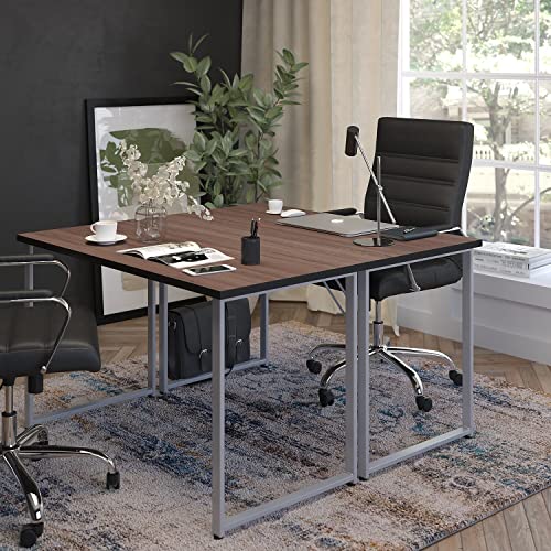 Flash Furniture Harvey Black Finish Computer Desk With Silver Metal Frame #TOP3