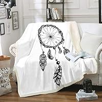 Loussiesd Coperta in pile stile bohémien, stile bohemien, per divano, divano, viaggio, hippie, mandala, sherpa, coperte esotiche floreali in peluche, decorazione per la stanza, colore nero, 76,2 x