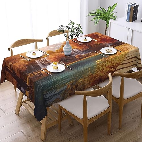Nappe de table à manger rectangulaire au tomber lourd et finitions soignées - 3