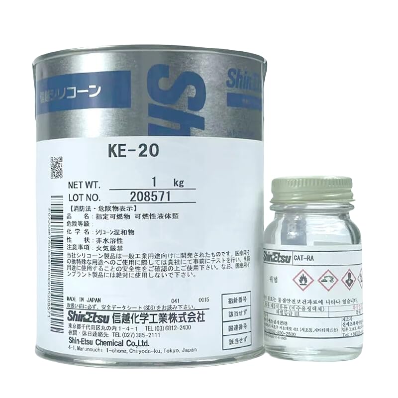 El Shin - Etsu KE - 20 es una grasa de sellado adhesiva, un adhesivo electrónico de marca incoloro, y viene en una cantidad de 1.2 kilogramos.