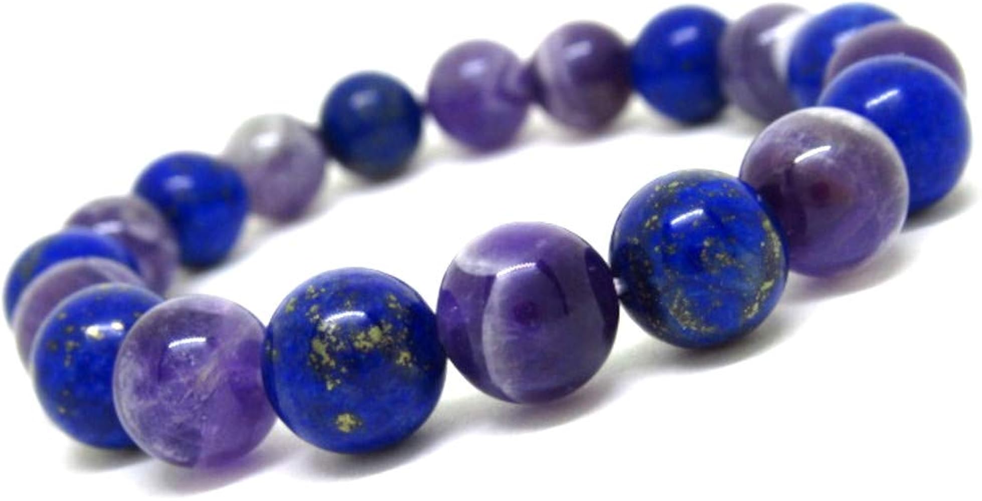 アメジスト　グリーンアメジスト　ラピスラズリ　ブレスレット ラピスラズリ・アメジスト ブレスレット キラメタル4ポイント