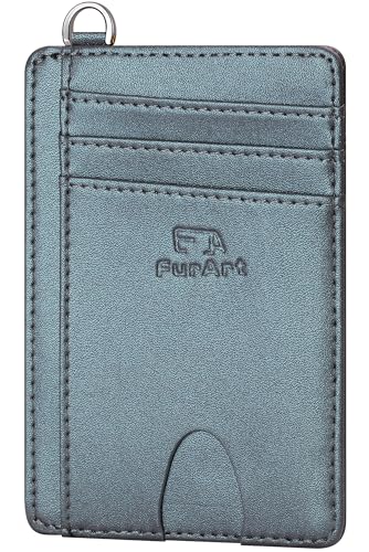 FurArt Slim Minimalist Wallet, Front Pocket Wallets, RFID Blocking, Credit Card Holder for Men & Women-Pearl Gray