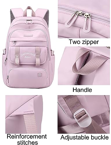 JiaYou Teens Girls High Middle School Bookbag Women Casual Daypack Laptop Backpack fit for school work travel sport(B Purple,27 Liters)4