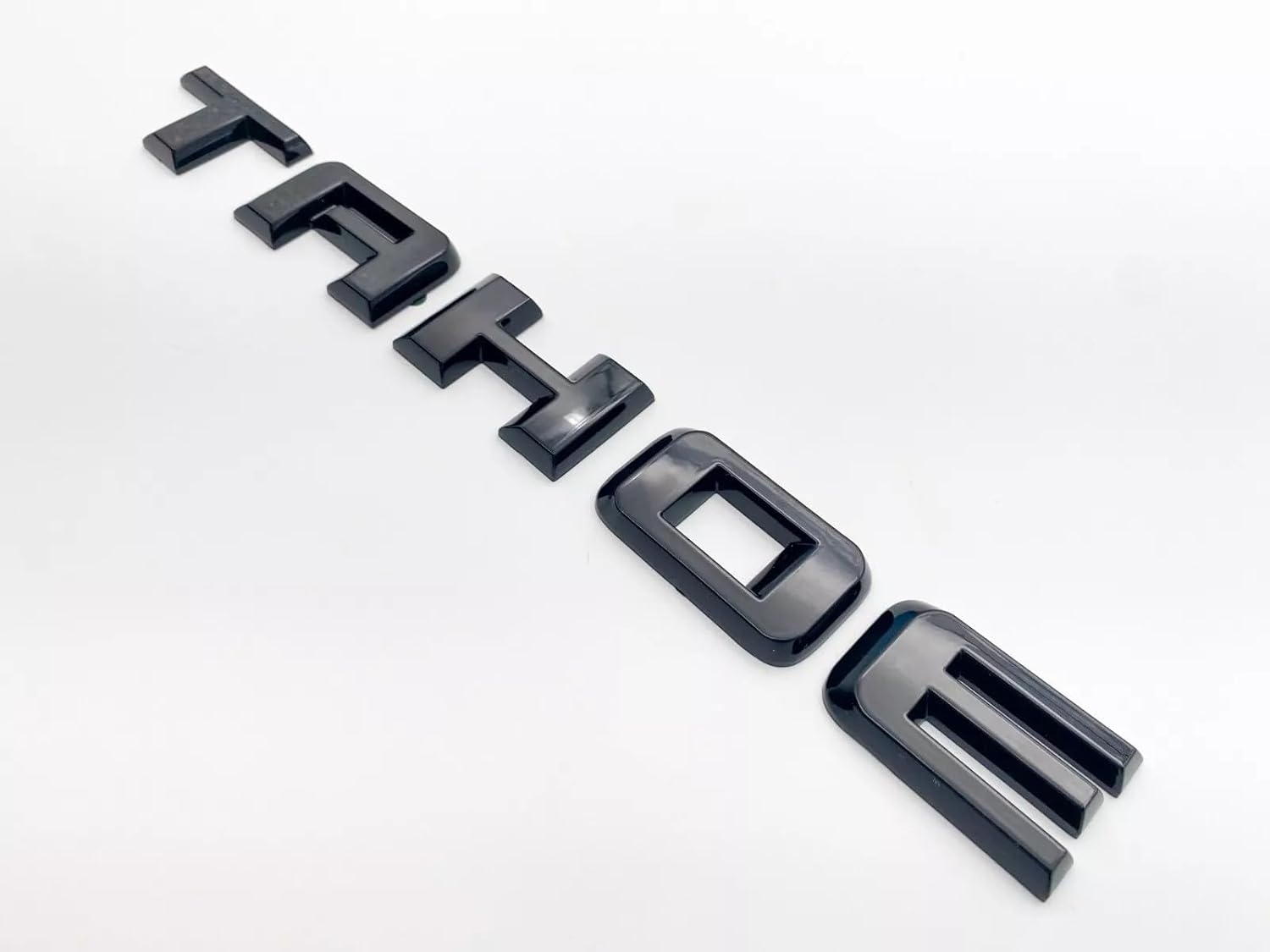 3Pcs Tahoe Emblem 3D Letters Badge Nameplate Sticker Replacement for 2019-2023 Tahoe Genuine 84910058 (Overlay Emblem Gloss Black Plus LT)